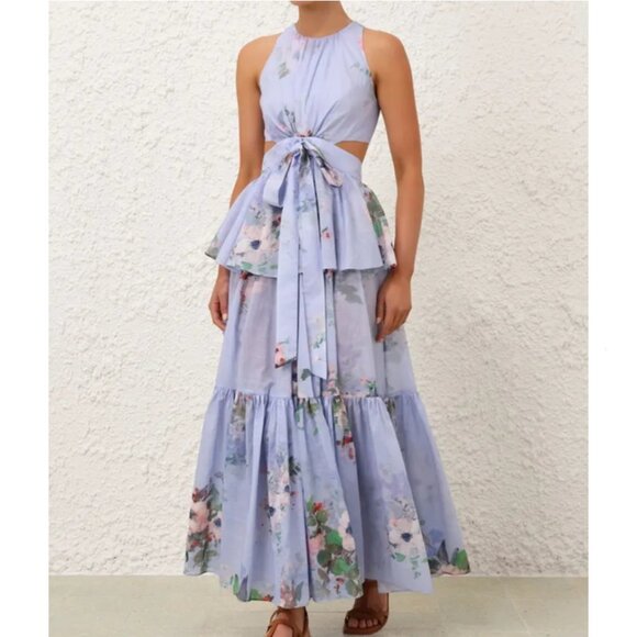 ZIMMERMANN Draped Bow Midi Dress - Picture 1 of 14